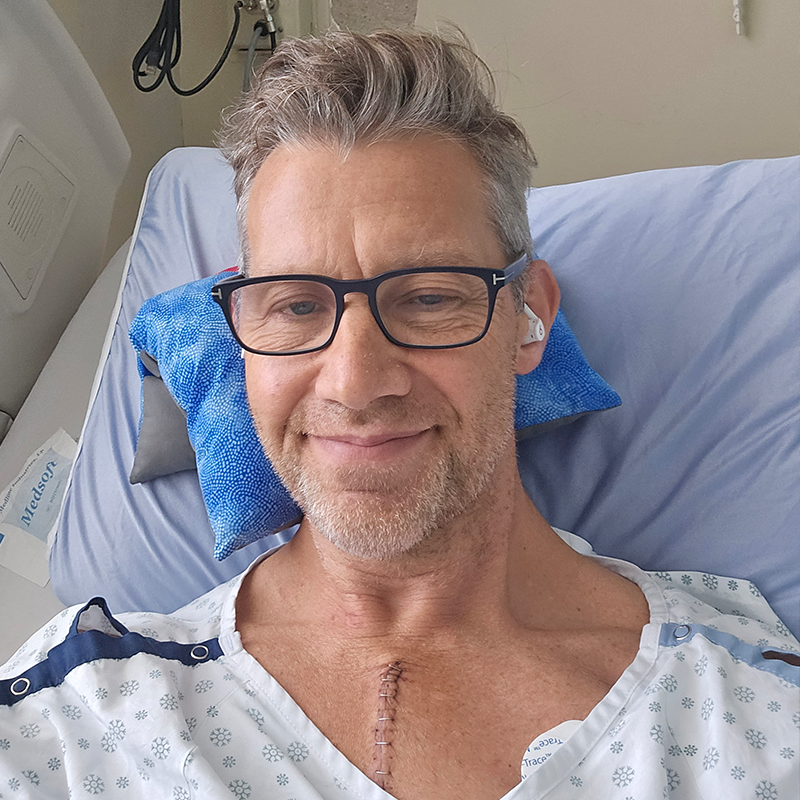 Photo: Peter Tedesco post-surgery